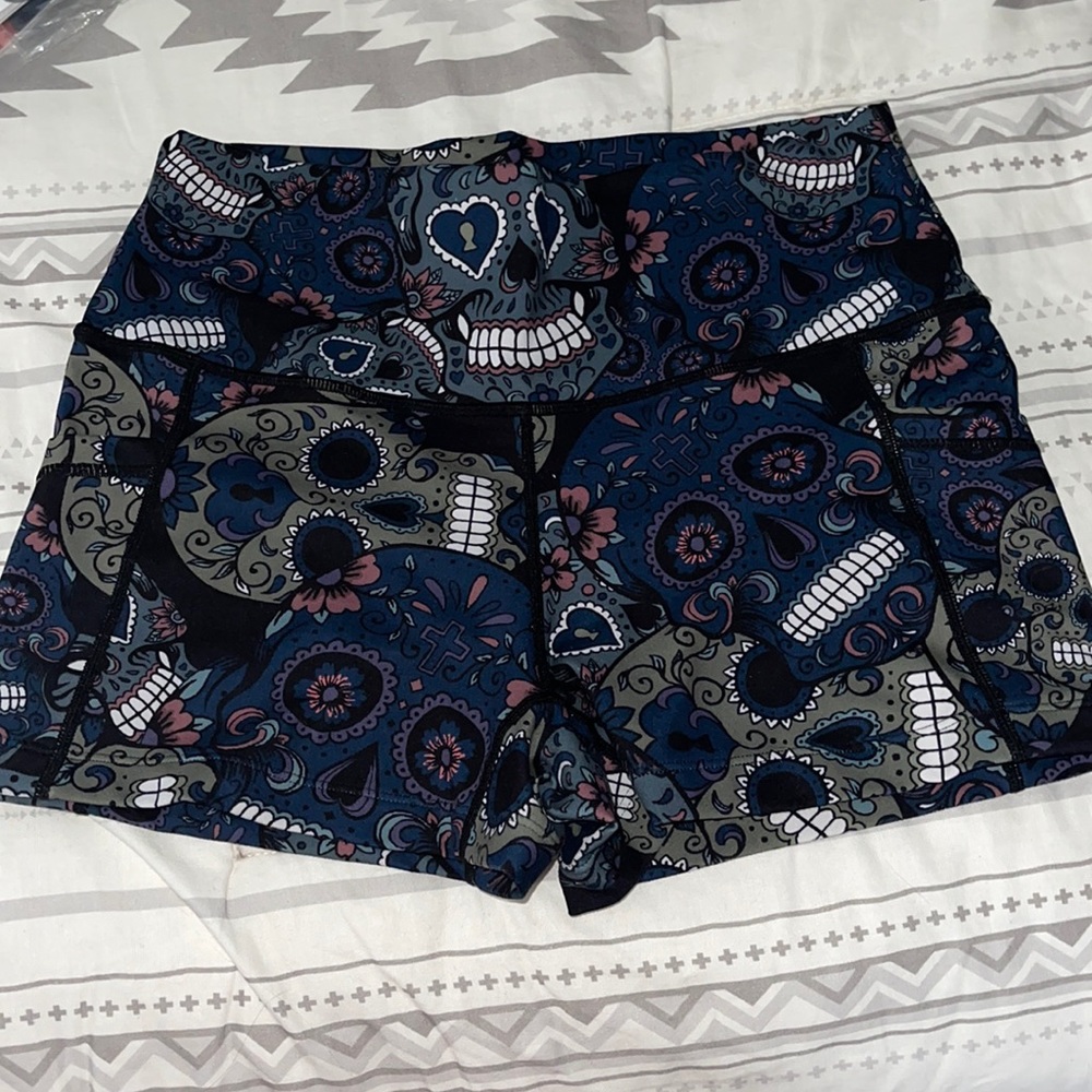 Midnight Skull Bike Shorts